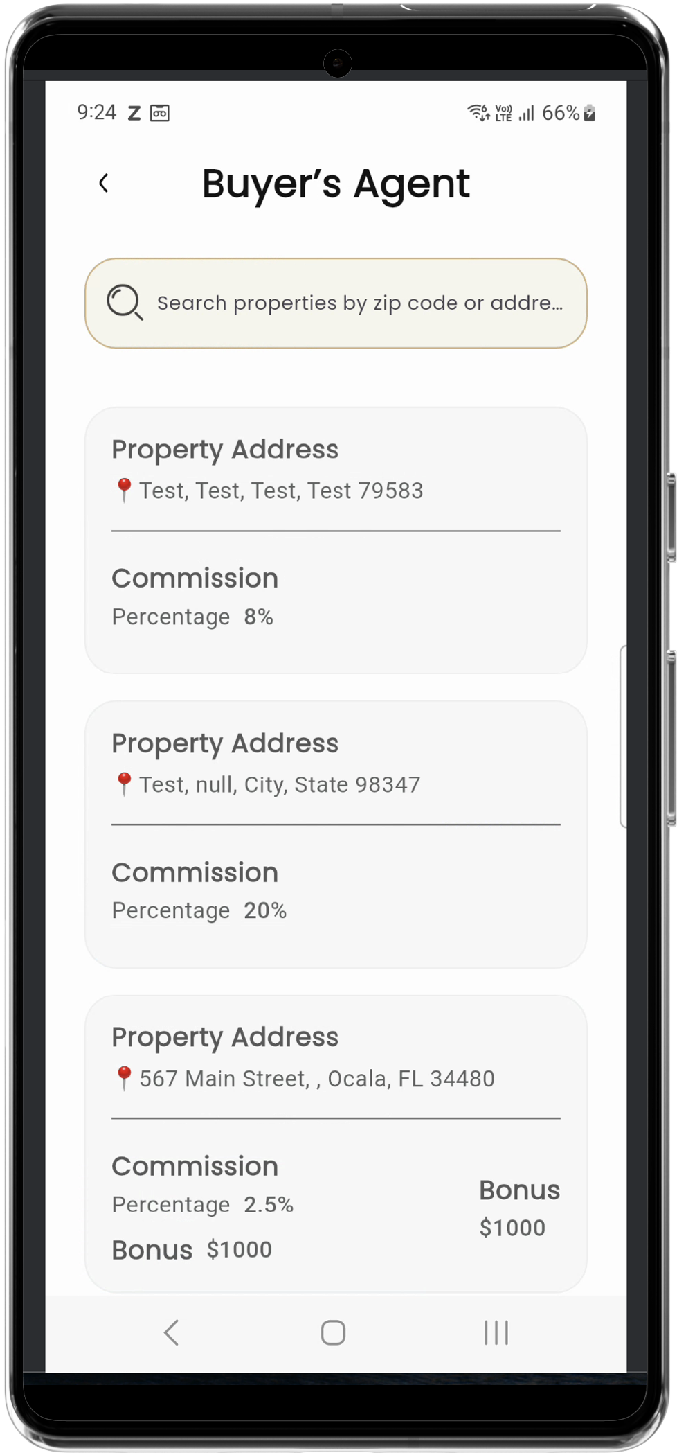Buyer's Agent Screen
