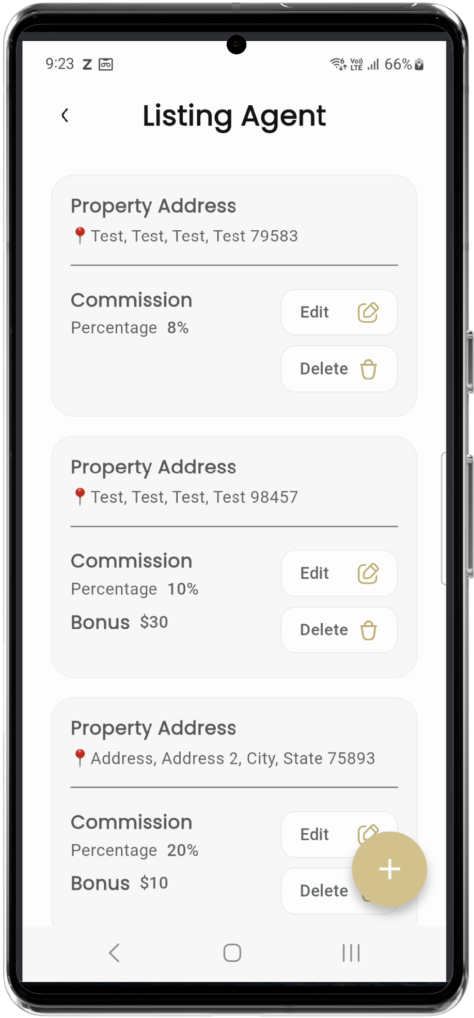 Listing Agent Screen